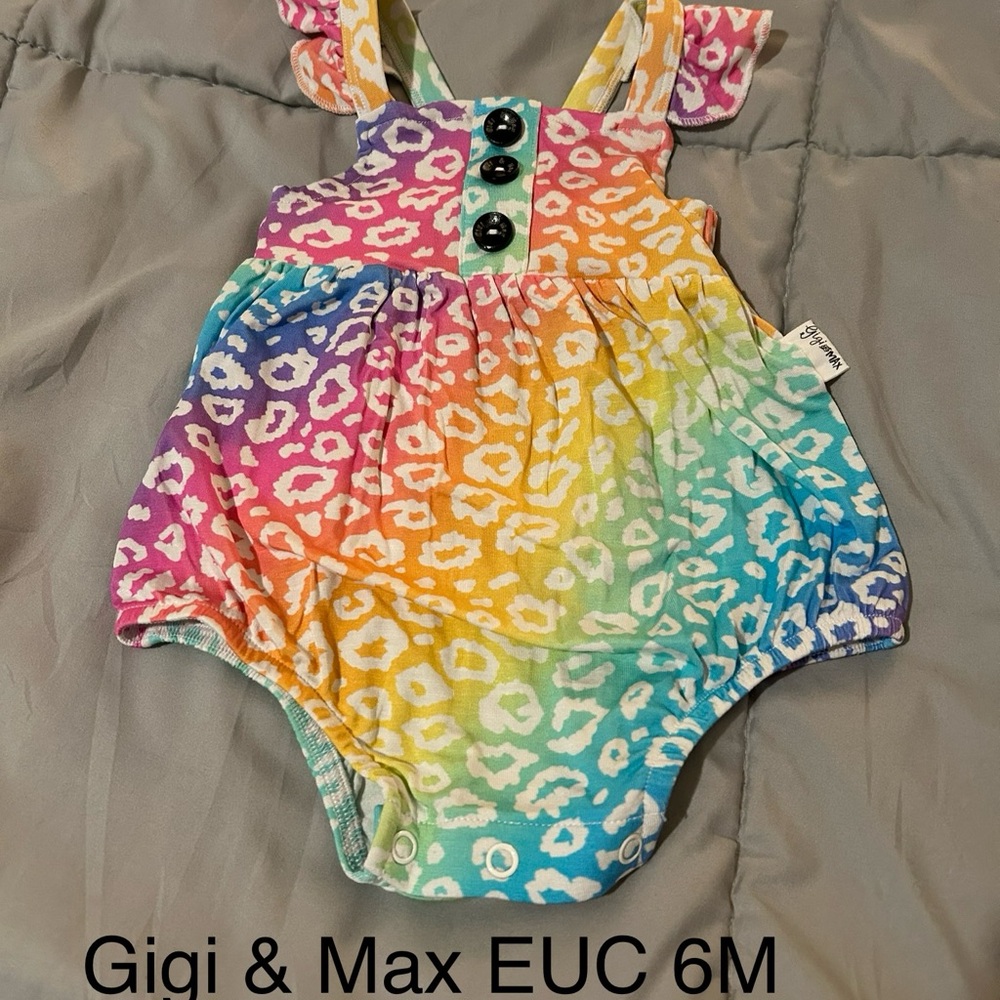 Gigi & Max Rainbow Leopard Romper
